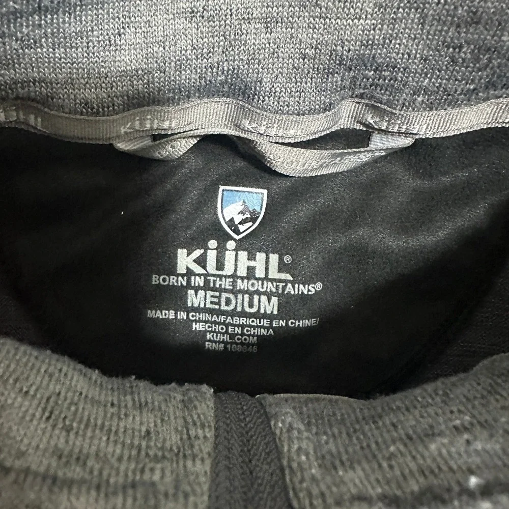 KUHL Interceptr 1/4 Zip Fleece Pullover Gray Colorblock Sweater Mens Size Medium